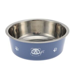 Non-Skid Small Dog Bowl Panda Pattern for Indoor and Outdoor Blue